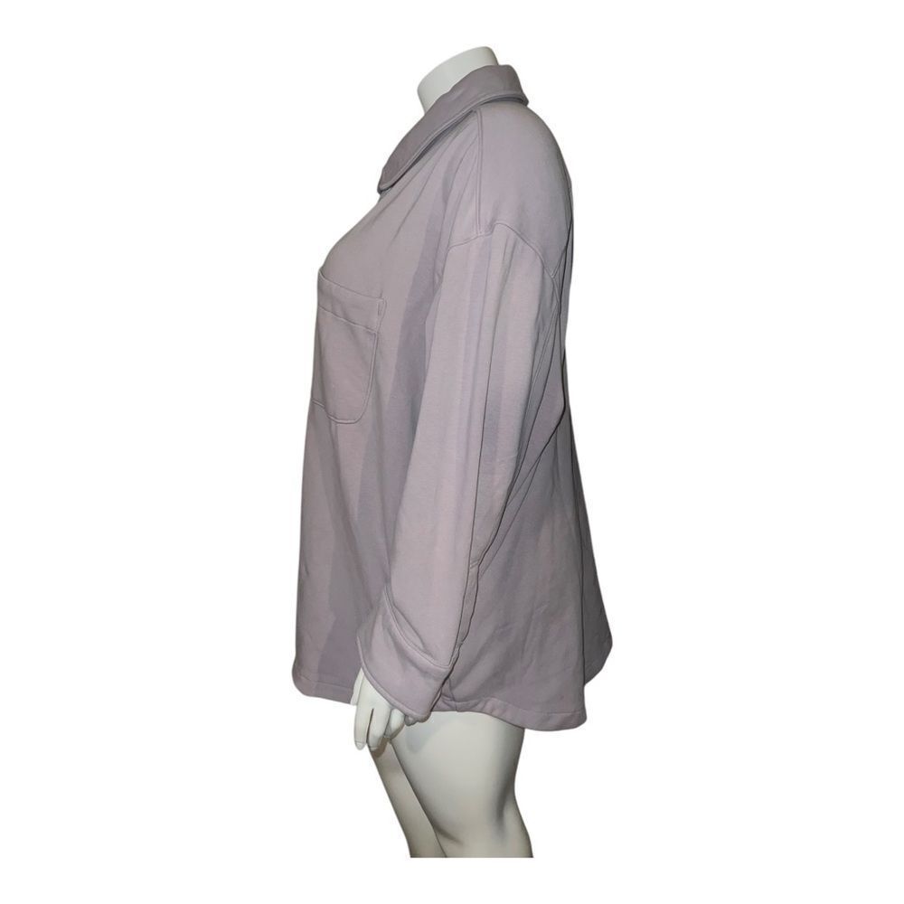 Athleta Plus Size Retroplush Shirt Jacket Tinsel Purple 3X NWOT - Picture 6 of 9